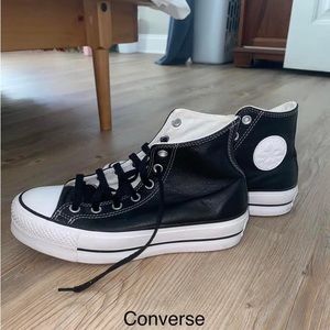 black leather converse